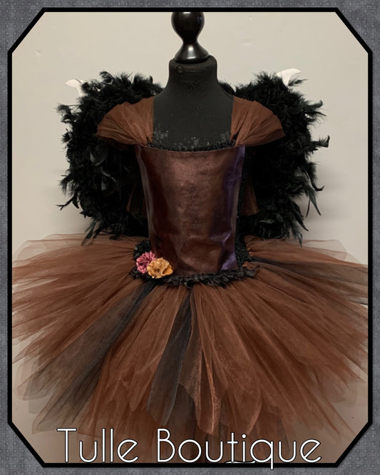 Young Maleficent halloween fancy dress costume tutu dress