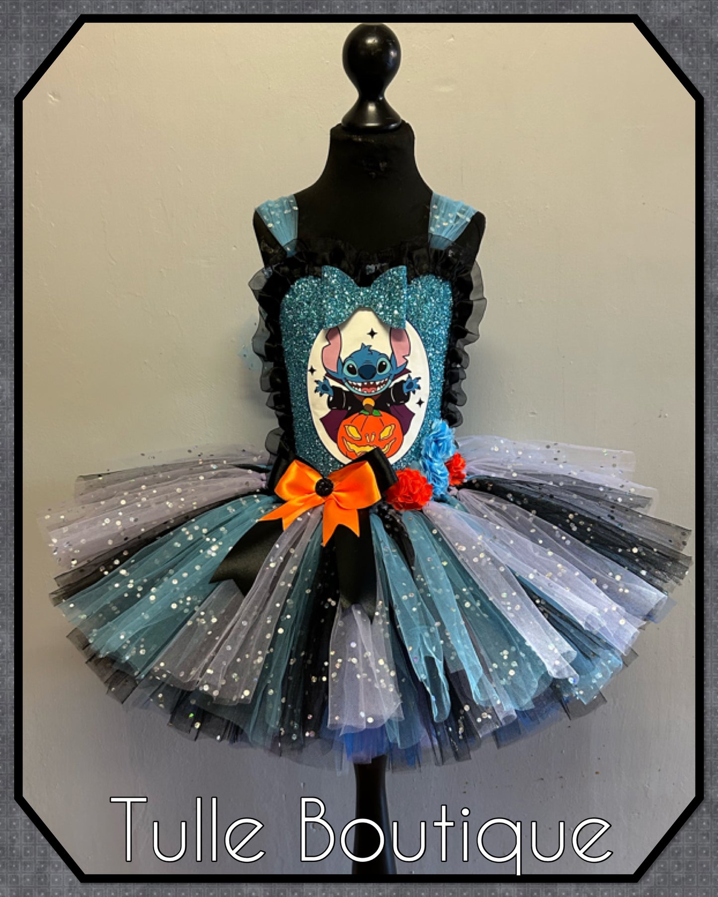 Girls Halloween Pumpkin Stitch princess birthday tutu dress