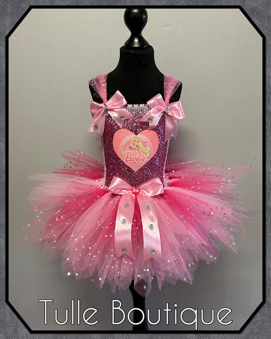 Barbie pink princess birthday tutu dress