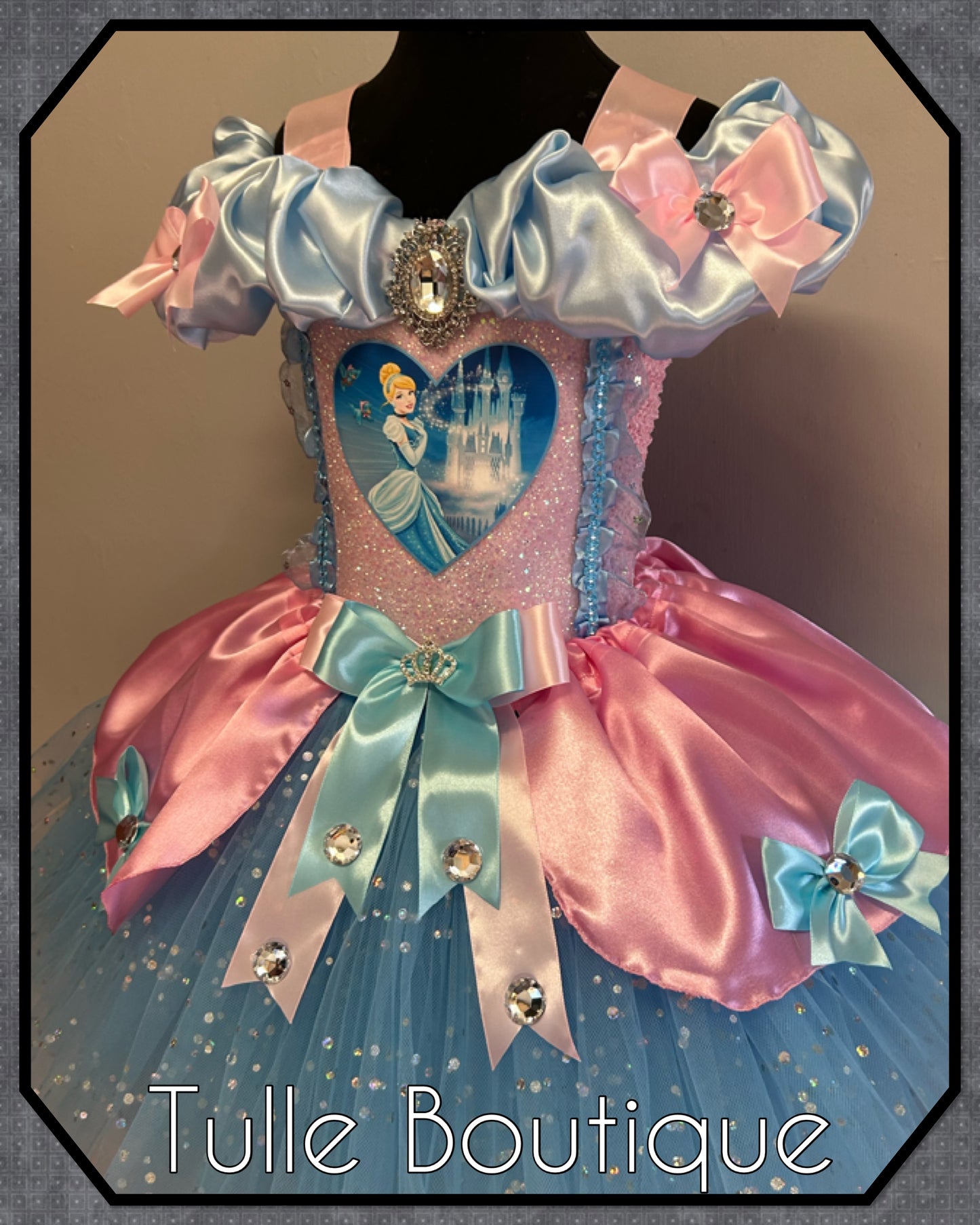 Cinderella princess pink and blue ballgown tutu dress