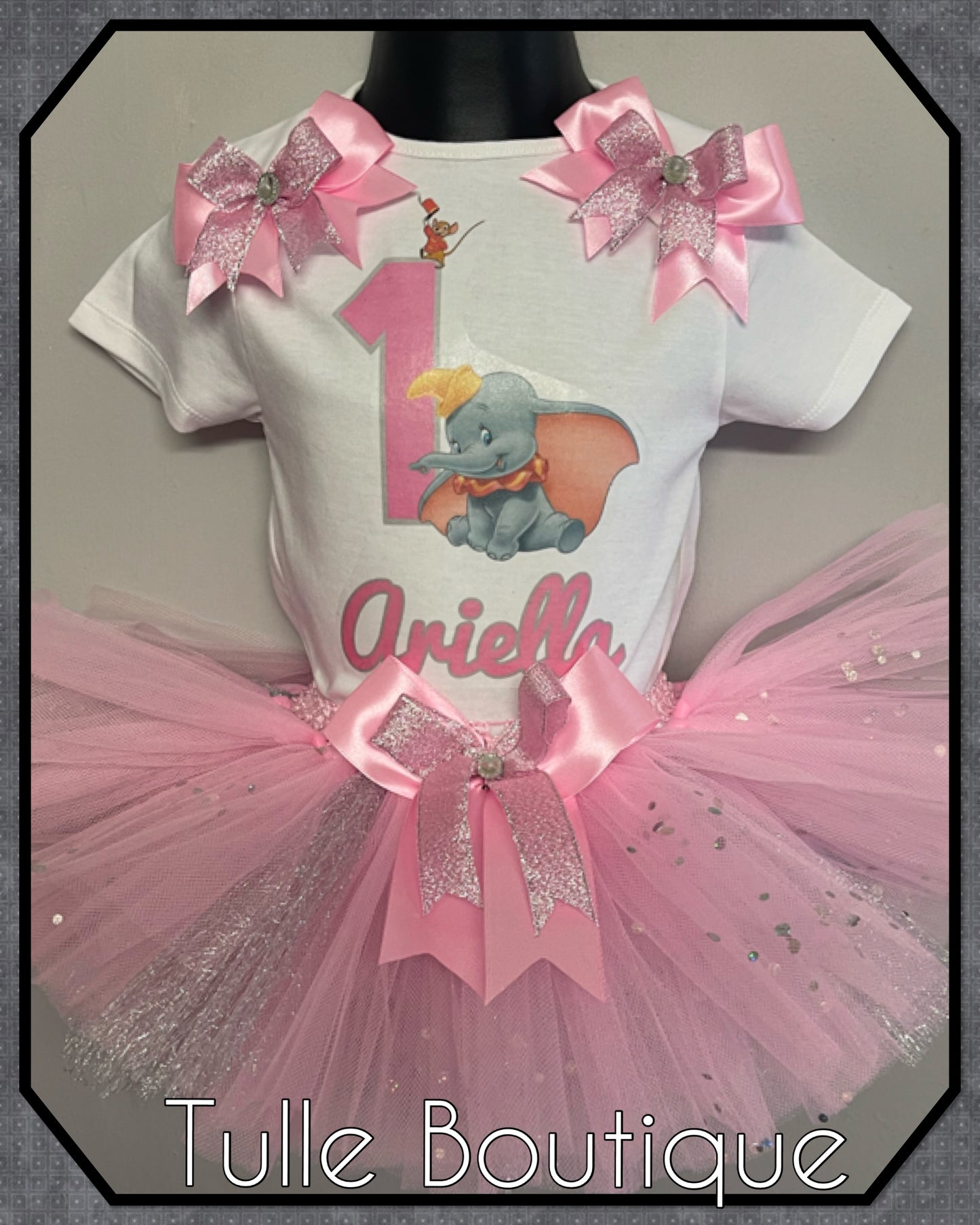 Dumbo circus themed T-shirt and tutu birthday party outfit