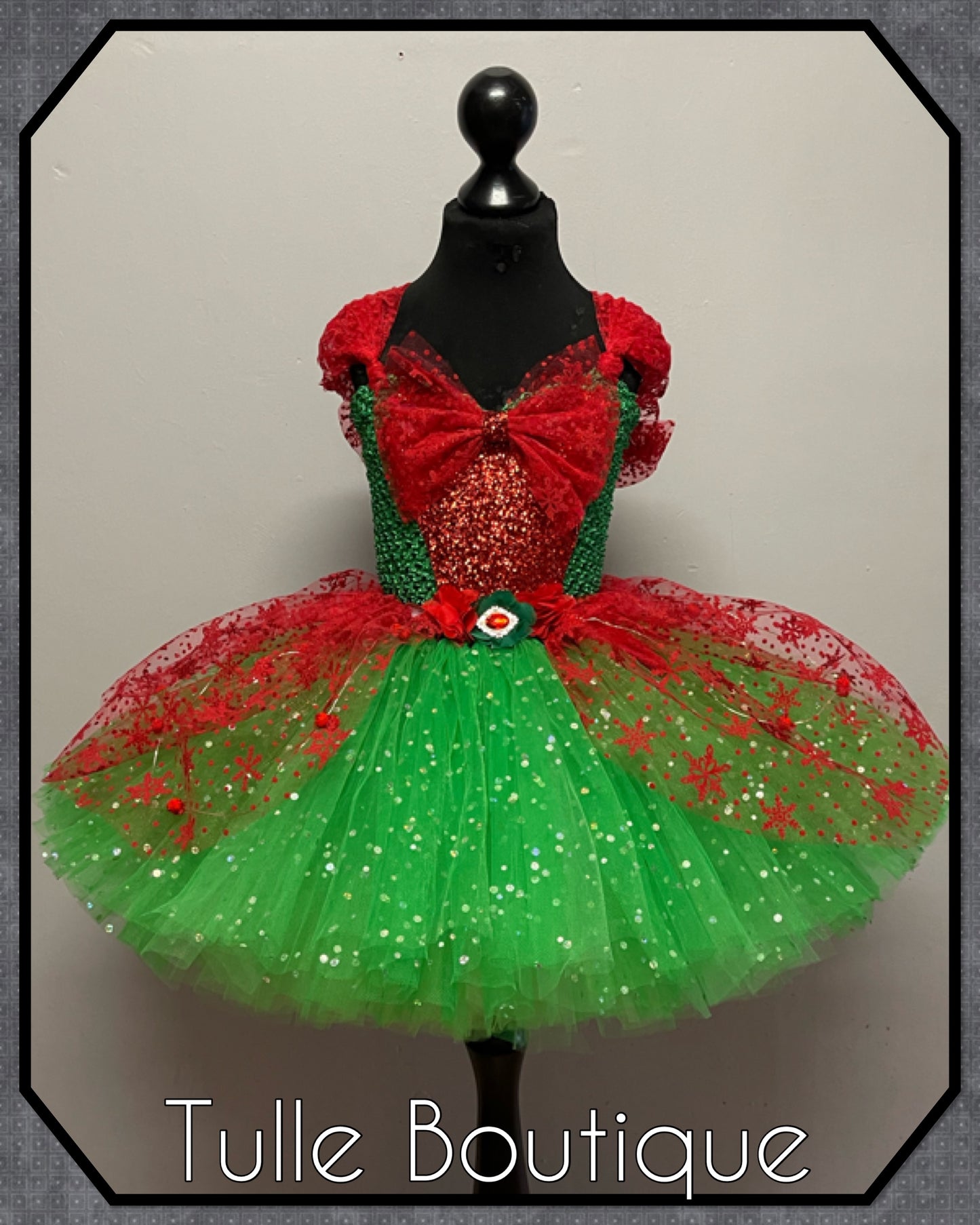 Christmas princess snowflake elf tutu party dress with or without lights