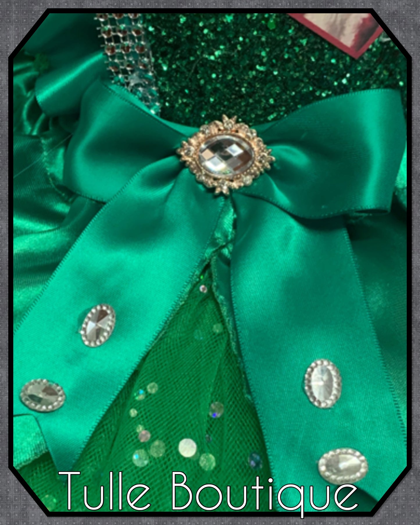 Emerald green Vintage Santa Father Christmas ballgown tutu dress
