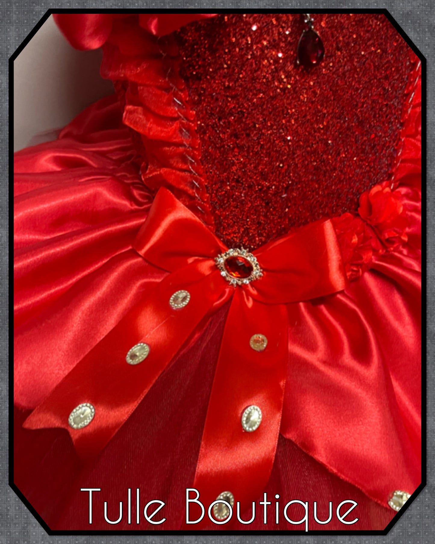DARCY. Christmas Princess ruby red glitter ballgown tutu dress
